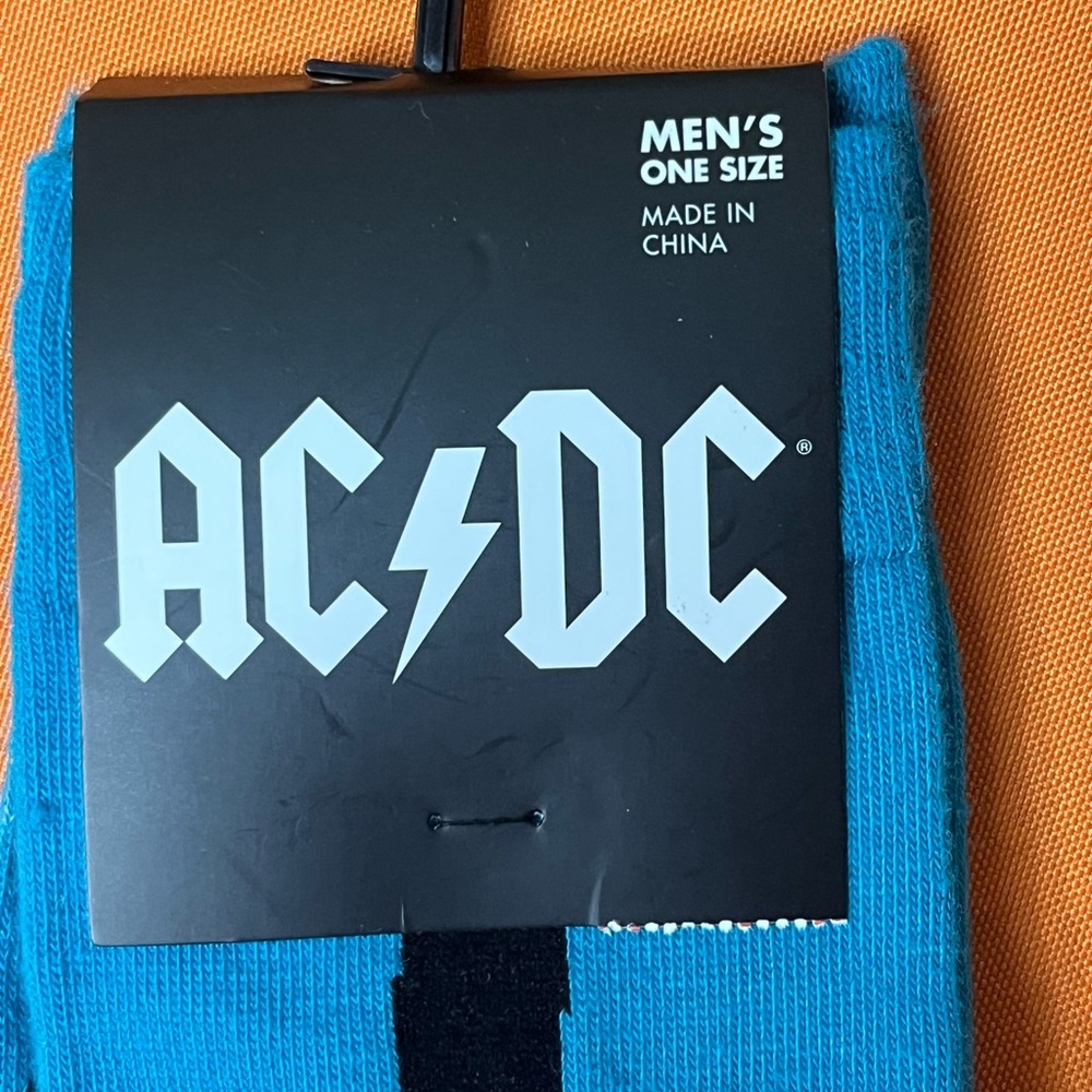 6/$25 AC/DC Men's Blue Socks